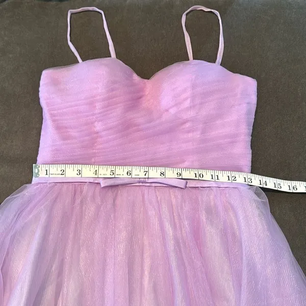 Women’s Tea Length Purple Prom Party Dress CorsetBack Sweetheart Neckline Size 4 - Image 10