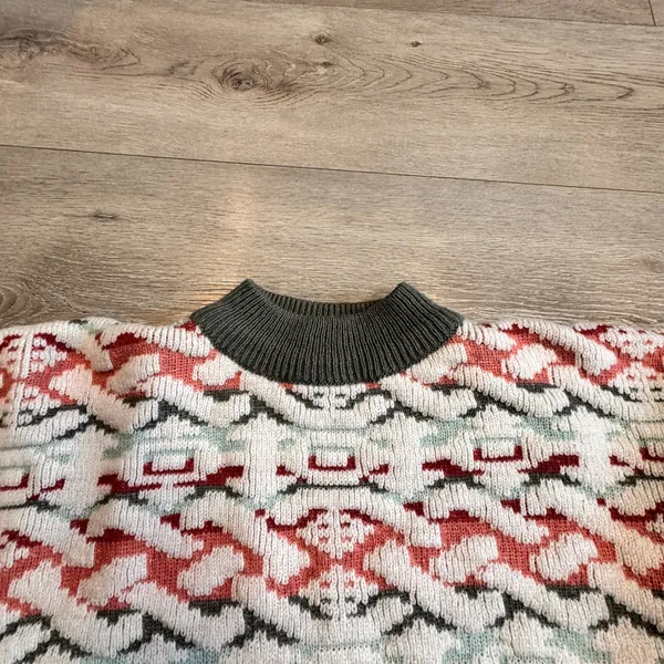 Vintage Tarazzia Mock Neck Geometric Print Knit Sweater Womens Size Medium M‎ - Image 3