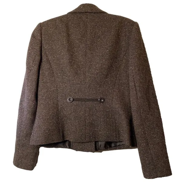 EUC Calvin Klein Brown Tweed double breasted Suit Jacket‎ Sz 6 - Image 2