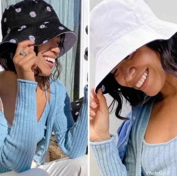 Alice + Olivia Reversible Bucket Hat New Floral Print - Image 2
