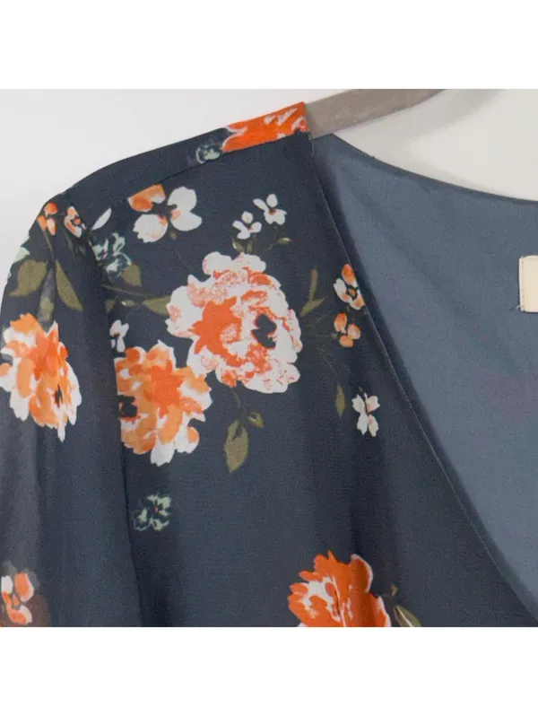 LOFT Floral Smocked Waist Dress Medium NWT - Image 7