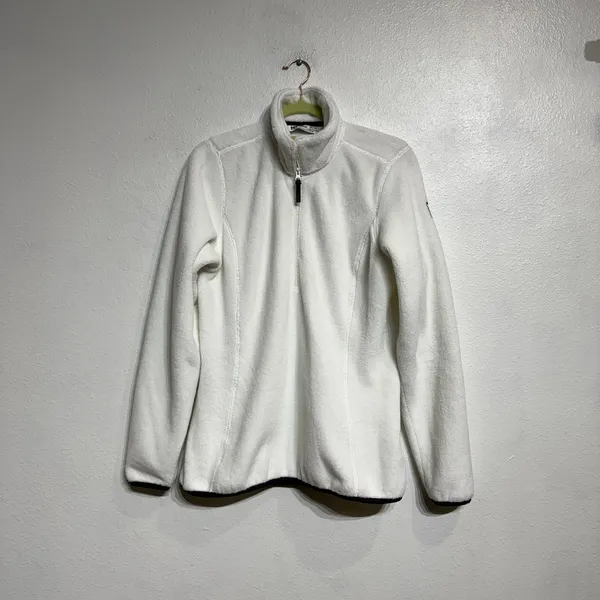 Helly Hansen White Fleece Quarter Zip Pullover Sz M - Image 2