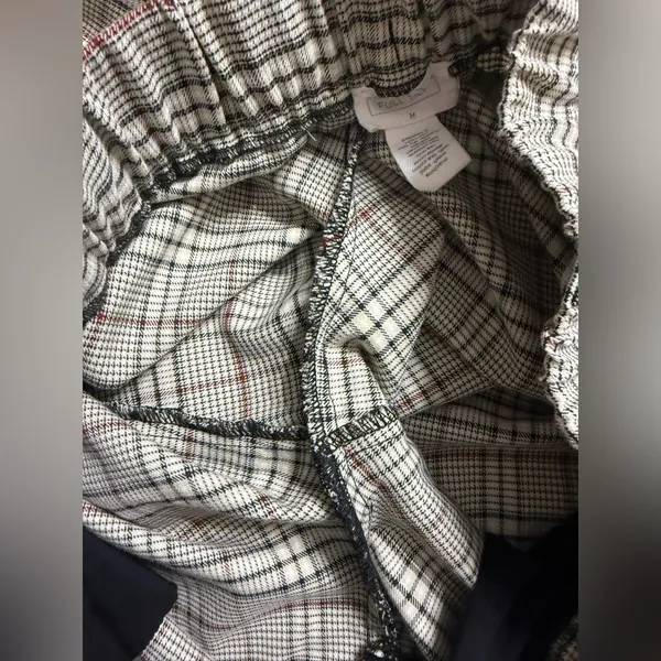Full Tilt Black and Cream cuffed Plaid Trouser Pants - Image 8