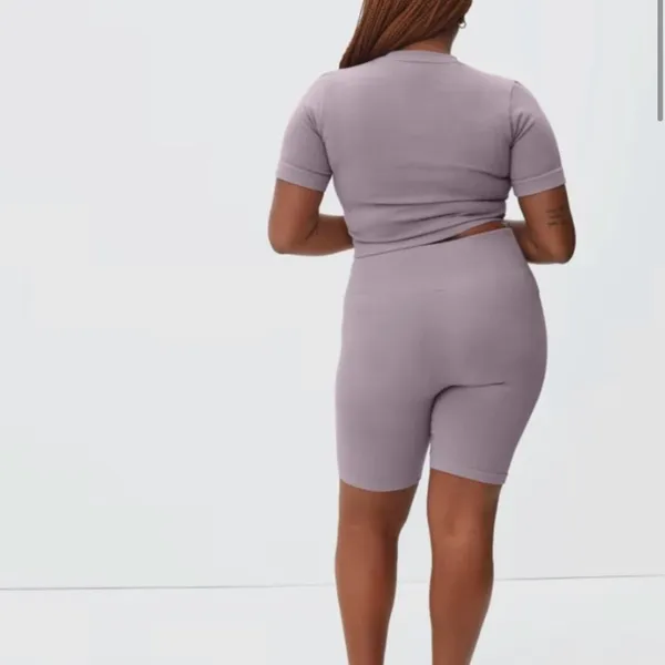 Everlane NWT Seamless High Rise Ribbed Bike Short Women's Sz XS/S Dusty Lavender - Image 2