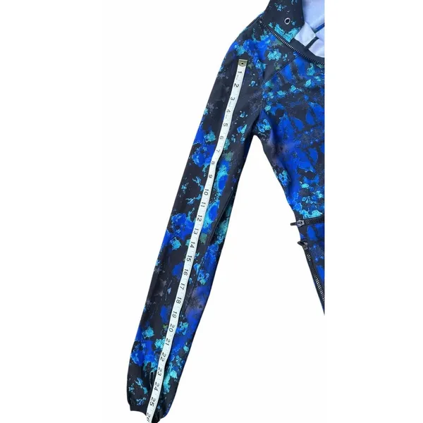 Fabletics Ninety Six Windbreaker Blue Lava Jacket Athletic Zip Blue Back XS - Image 5