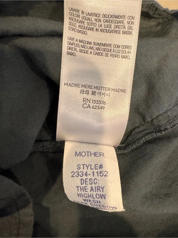 Mother The Airy High Low Shirt Dark Shadow Button Down - Image 7