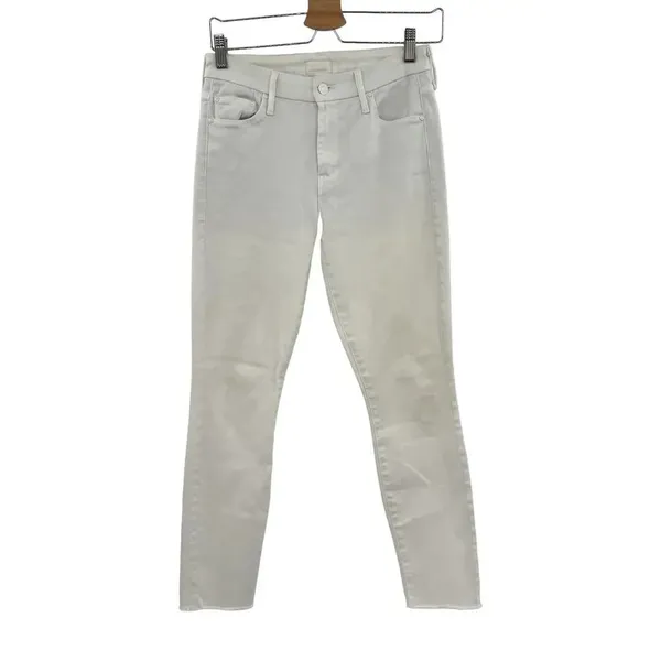 Mother Denim Looker Ankle Fray Jeans in Glass Slipper‎ White Size 26 - Image 3