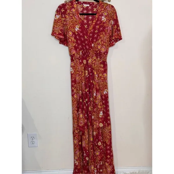 Poupette St. Barth Pink Floral Maxi Dress S - Image 2