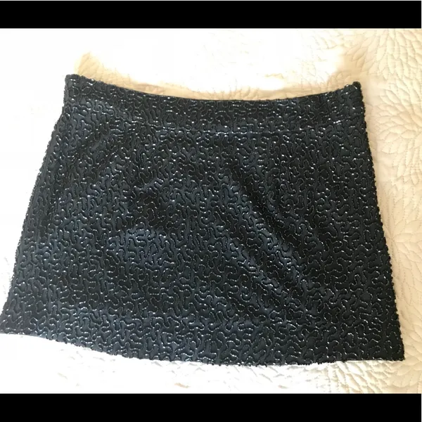 Karina Grimaldi Black Silk Sequin Skirt Sz S $218 - Image 8