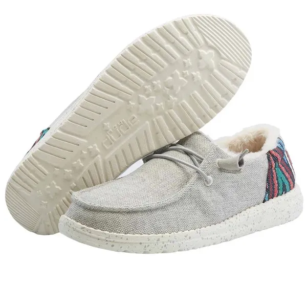 HEY DUDE WOMEN'S WENDY FUNK WOOL Loafer Shoes in Gray Size 10 - Image 2