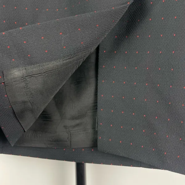 French Connection Black‎ Red Polka Dot Retro Front Slit Pencil Skirt - Image 2