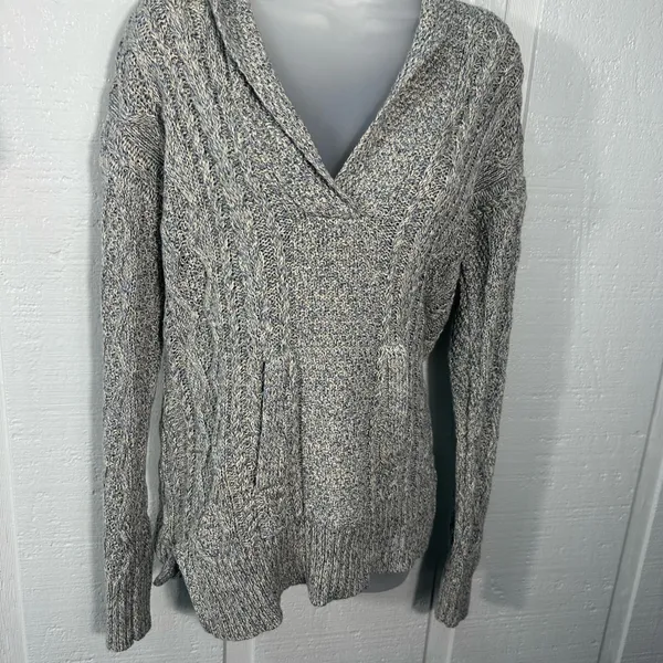 Lauren Ralph Lauren Cable Cotton Hooded Poncho Sweater Size Small NWT - Image 5