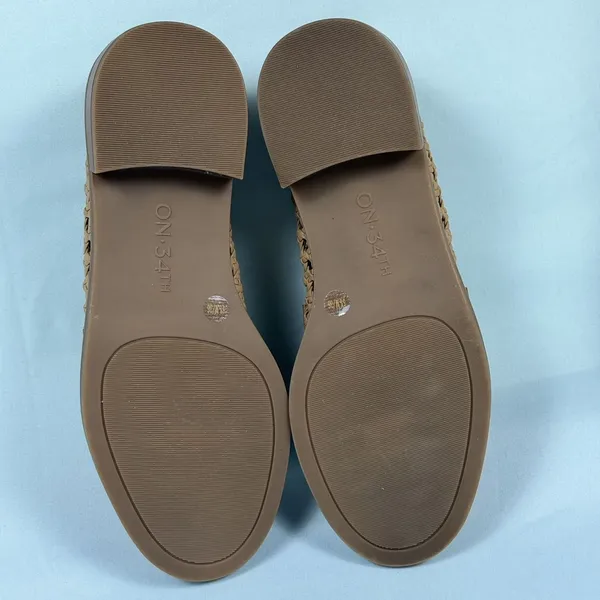 On 34th Size-5.5M Women's Blaiya Tan Loafers Flats Shoes‎ Woven - Image 4