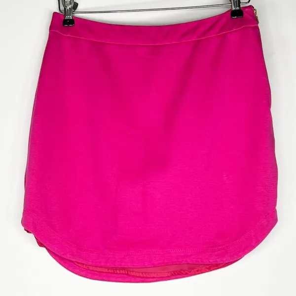 Trina Turk Sculptor Hot Pink Fuchsia Stretch Lined Mini Skirt Womens 4 - Image 2