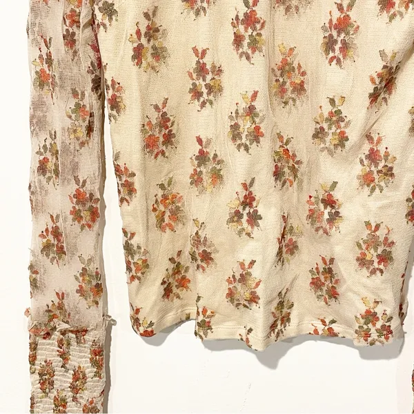Free People Size Small Sweet Dreams Mesh Floral‎ illusion High Neck Top - Image 4
