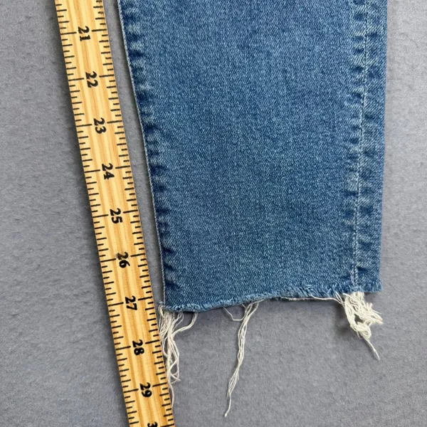 MOTHER High Waisted Looker Ankle Fray Jeans Thrilling Shots Distressed Blue 29 - Image 8