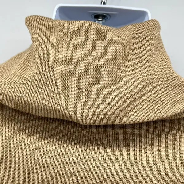 VTG Joyce Women’s Belted Turtleneck Long Sleeve Tan Knit Sweater Acrylic-Size M - Image 7
