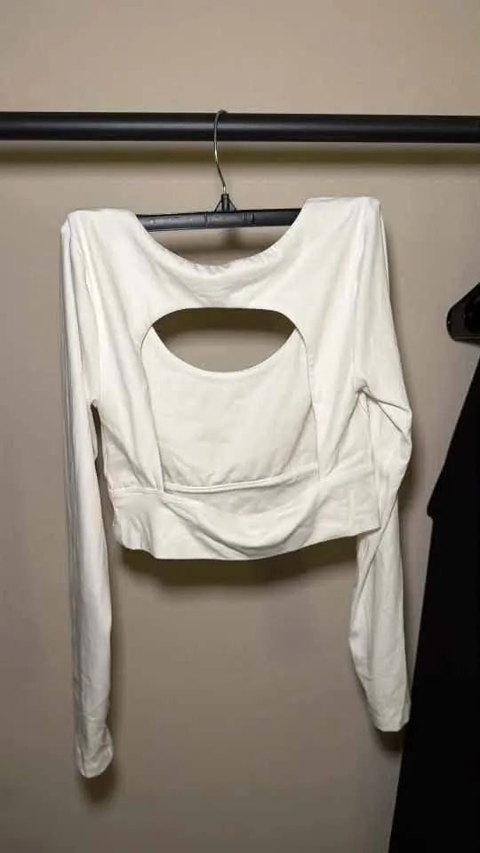 Aerie offline long sleeve white workout top - Image 2