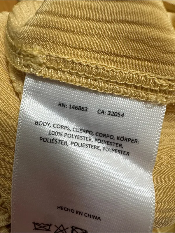 Anthropologie Mare Mare Plisse Satin Wide-Leg Pants yellow M - Image 5