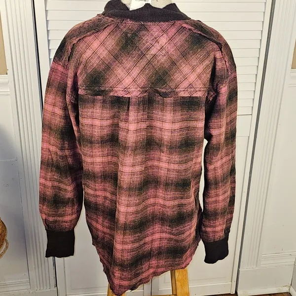 NWT We The Free People‎ Womens Cardi Plaid Tunic Shirt Jacket Shacket Small - Image 2