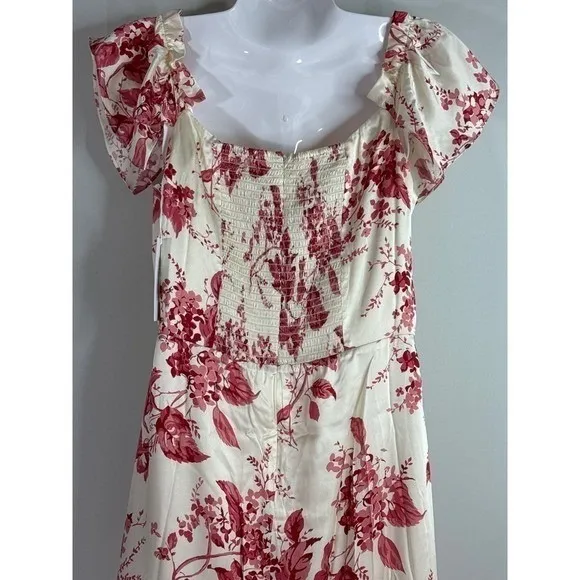 Reformation Sianna Silk Dress In Paris Floral Statin Prarie Sz. 10 NWT Coquette‎ - Image 11