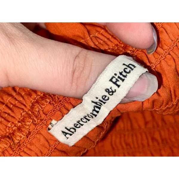 Abercrombie & Fitch Rust Orange Smocked Tiered Sleeveless Mini Dress Womens XS - Image 3