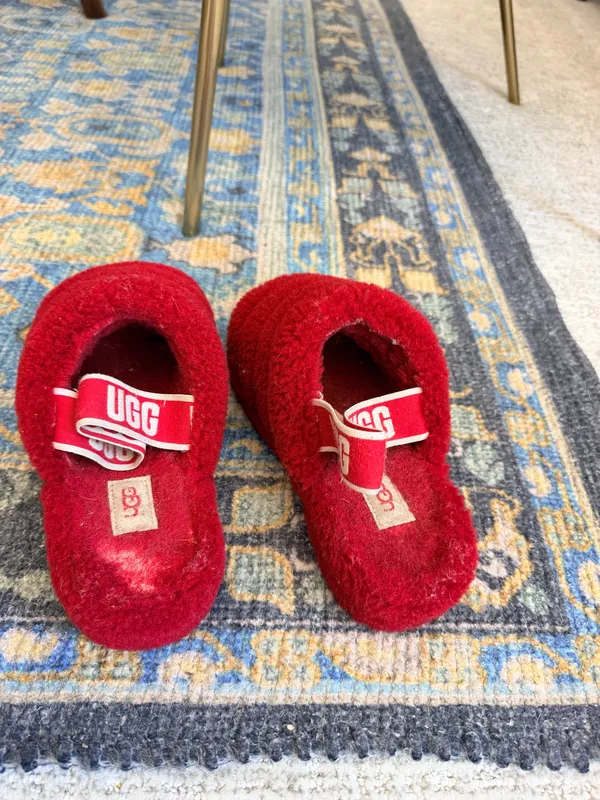 Ugg fluff mama red shearling slingback slip on slippers 7 . - Image 11