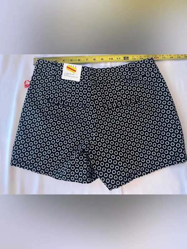 Elle Black Shorts with White Geometric Dot Print - Image 4