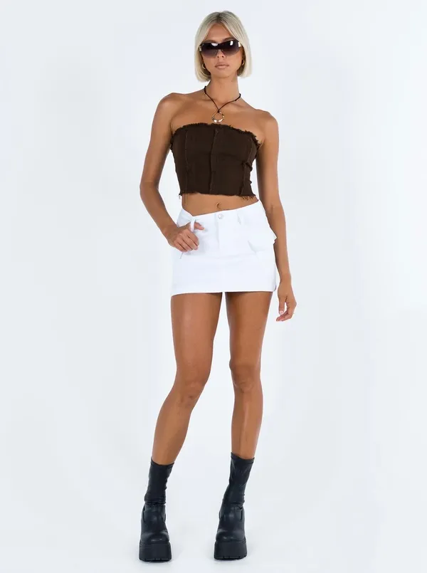 White Princess Polly Skirt Denim Cargo Zakai Mini - Image 2
