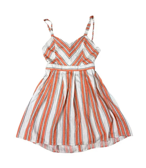 Jealous Tomato Women's Orange & White Halter Neck Sleeveless MIDI Dress Size L - Image 3