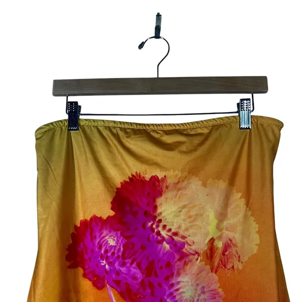 NWT Peppermayo Caroline Floral Mini Dress Orange Strapless Tube Bodycon Size 10 - Image 3