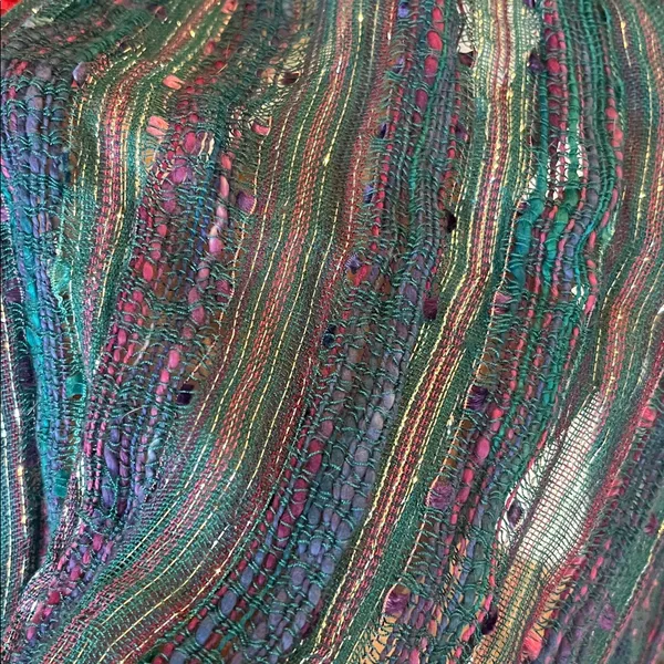 Shimmery Metallic Blue and Purple Scarf - Image 4