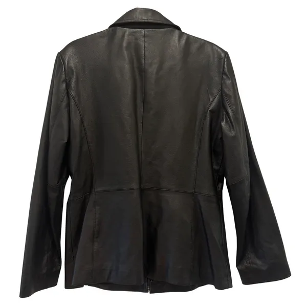 Worthington Leather Jacket Womens Medium Black Zip Up Collared Moto‎ Bikercore - Image 6
