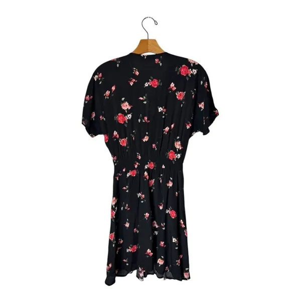 FRNCH Paris Dress Women Small Black Red Floral‎ Print Fit And Flare Mini Boho - Image 4