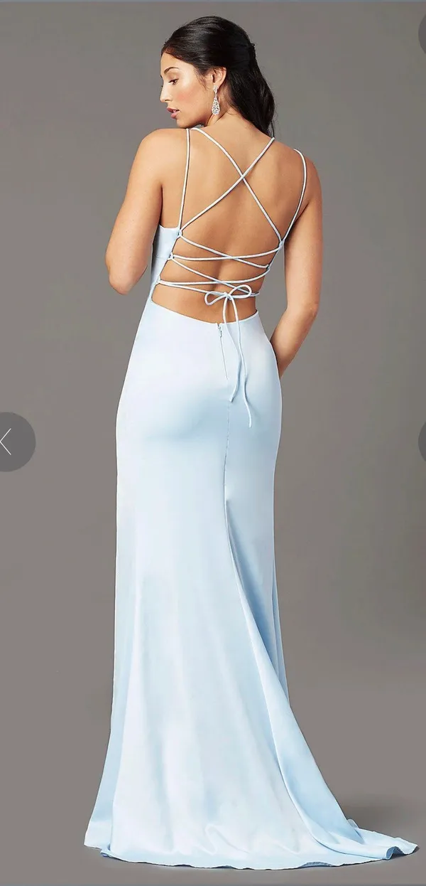 PromGirl Blue Open-Back Prom Dress - Image 2