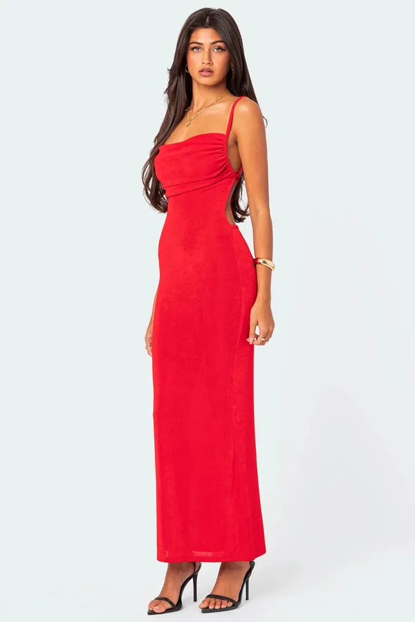 Edikted Clea Open Back Maxi Dress - Image 3