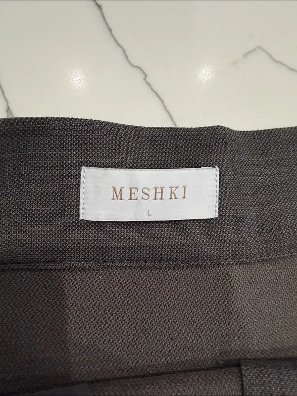 Meshki Charcoal Gray Mini Skirt - Tailored Clean Cut - Image 2