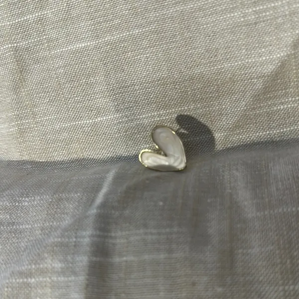 Gold and white enamel earrings - Image 3