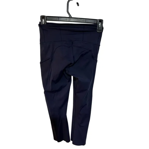 Lululemon Women's Fast Free Crop II Leggings Blue Size 4 High-Rise Standard - Image 2