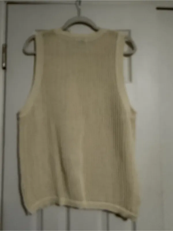 Zara cream open knit crochet vest women’s size XL boho fall cottagecore - Image 7