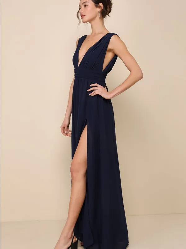 Lulus Heavenly Hues Navy Blue Maxi Dress Size XL - Image 2