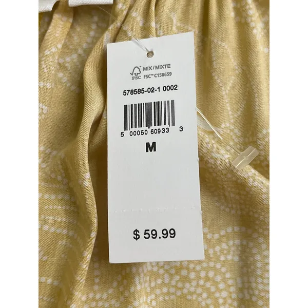 GAP crisscross straps midi side slits hanky yellow flowers dress, size medium - Image 7
