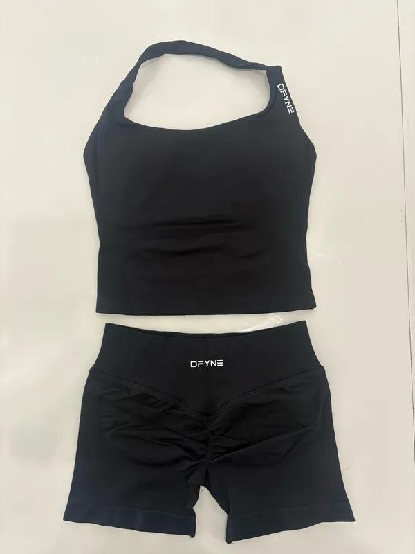 DFYNE set black small shorts and top new without tags - Image 2