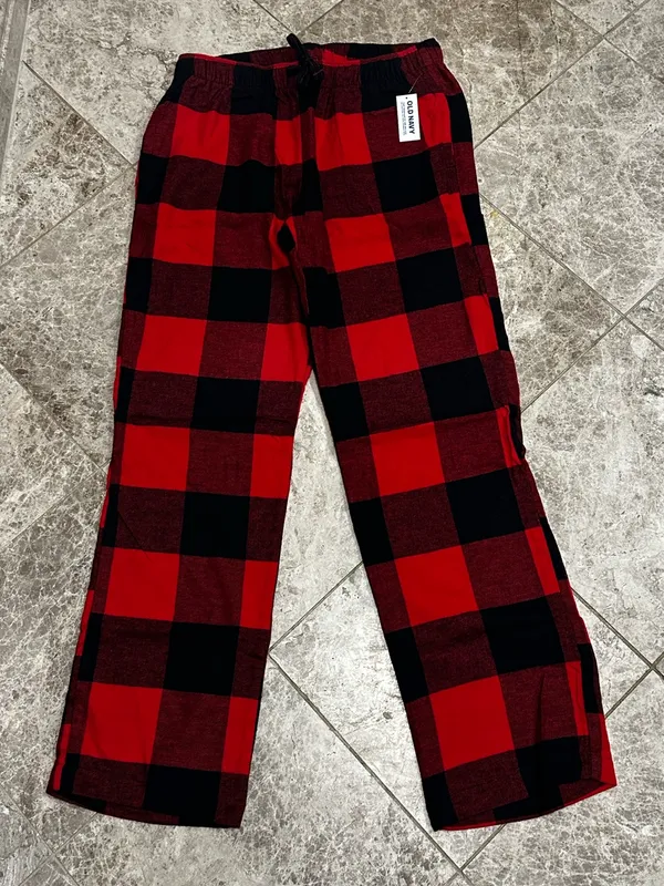 Old Navy Flannel Pajama Pants NEW Mid Rise Red Buffalo Plaid Small 738108 - Image 3