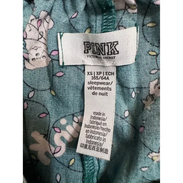 Victoria's Secret PINK Pajama Shorts Green Holiday Dog Christmas Lights XS - Image 7