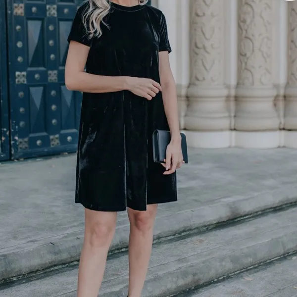 ✨ LALA BLACK VELVET DRESS✨ Black Size L - Image 3
