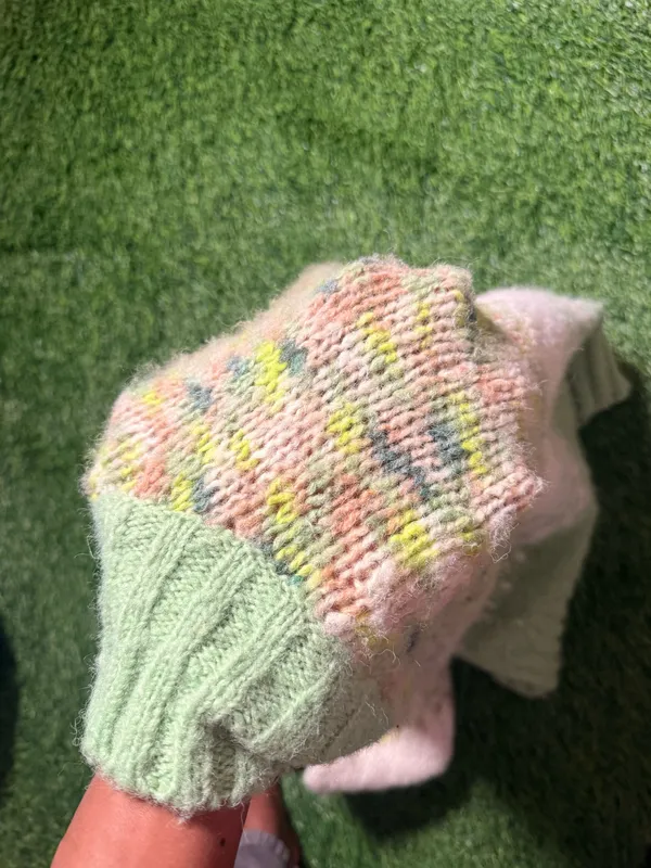 Aerie Pastel Fair Isle Mock Neck oversized Sweater Size S Womens - Image 6