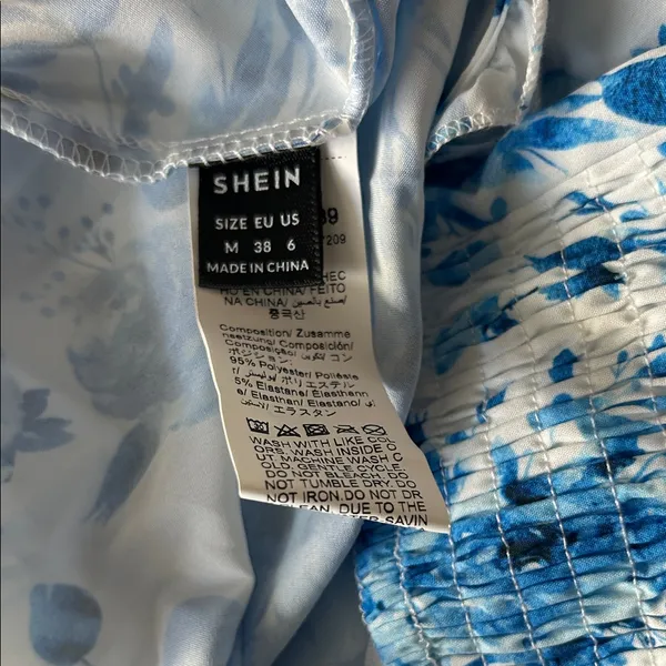 SHEIN Blue and White Floral Dress - Image 2