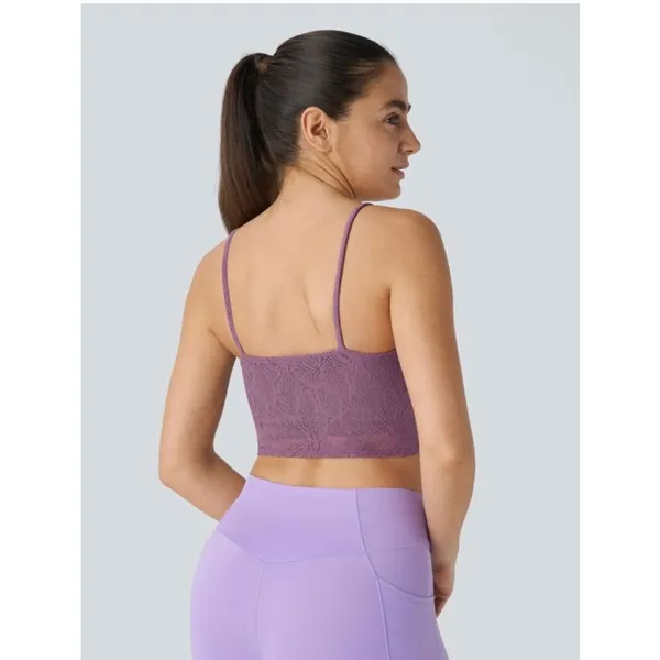 Brand New Halara Women's Small Low Support Lace Overlay Cropped Yoga Sports Bra - Image 2