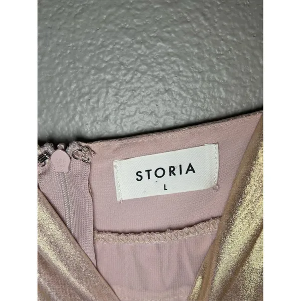 Storia Colorful Metallic Tiered Ruffle Party Mini Dress Women’s Size Large - Image 9